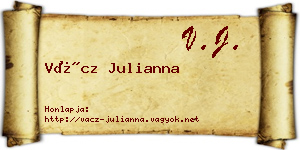 Vácz Julianna névjegykártya